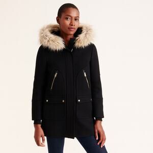 J. Crew Chateau Hooded Parka Stadium Cloth Italian Wool Nello Gori